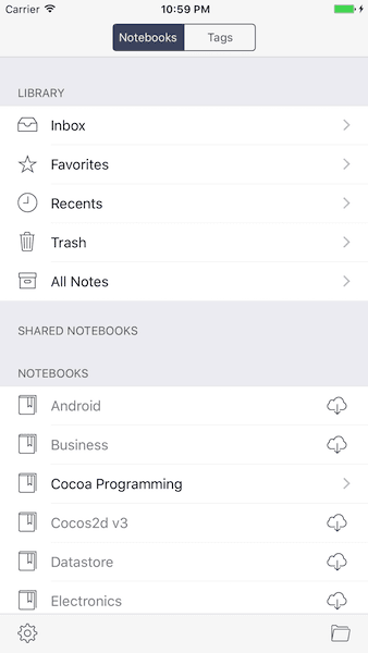 Quiver for iOS screenshot
