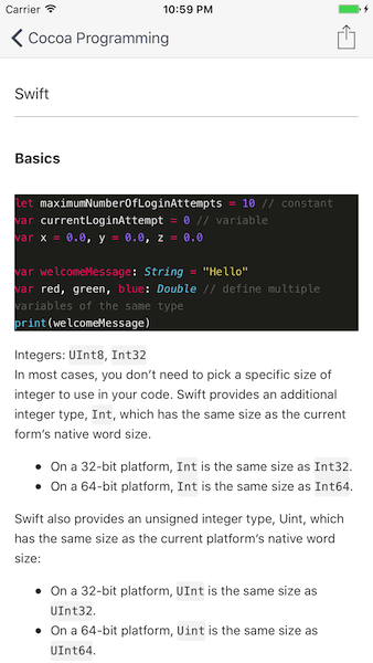 Quiver for iOS screenshot